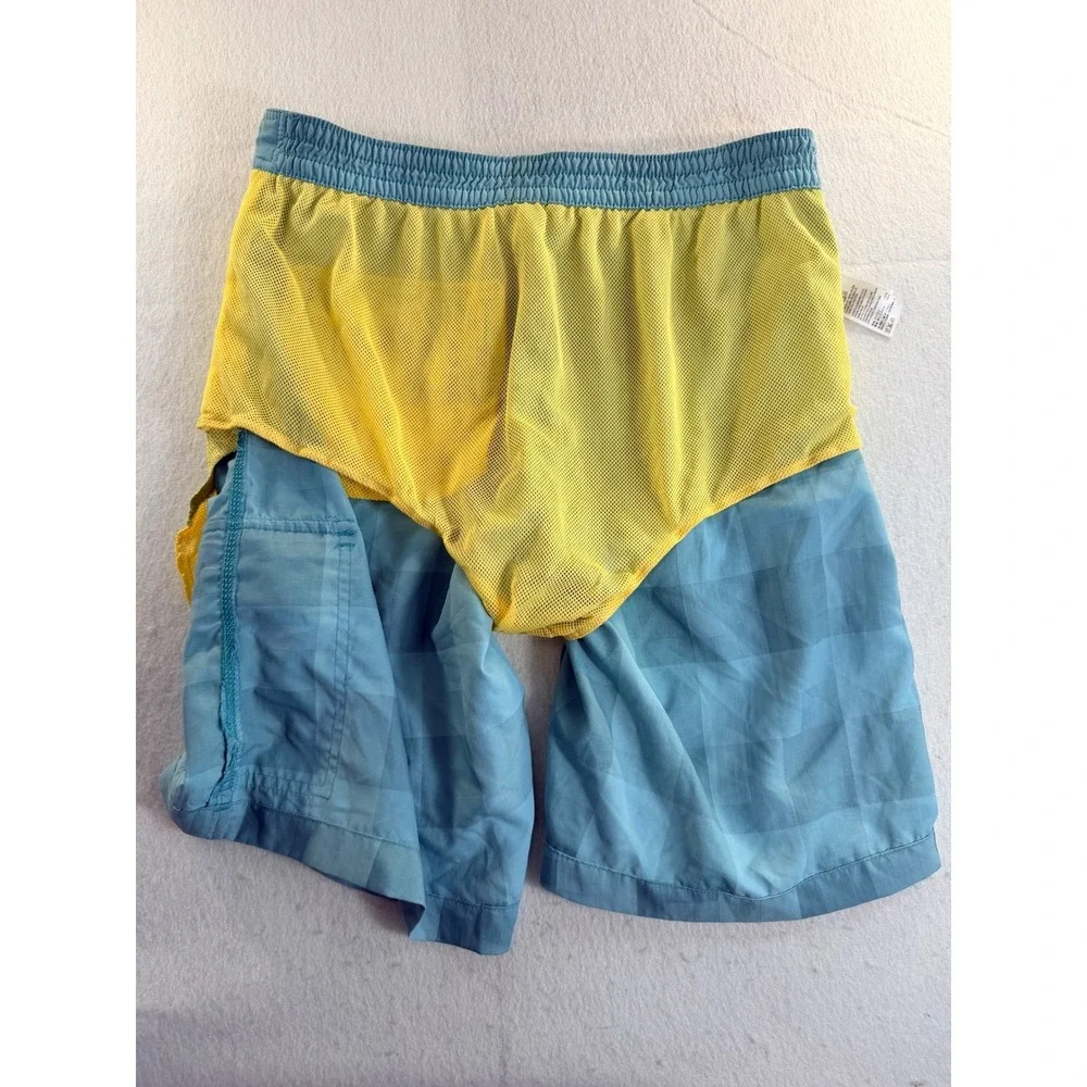Tommy Bahama Mens Blue Tonal Checkered Cargo Swim Trunks Board Shorts Sz M